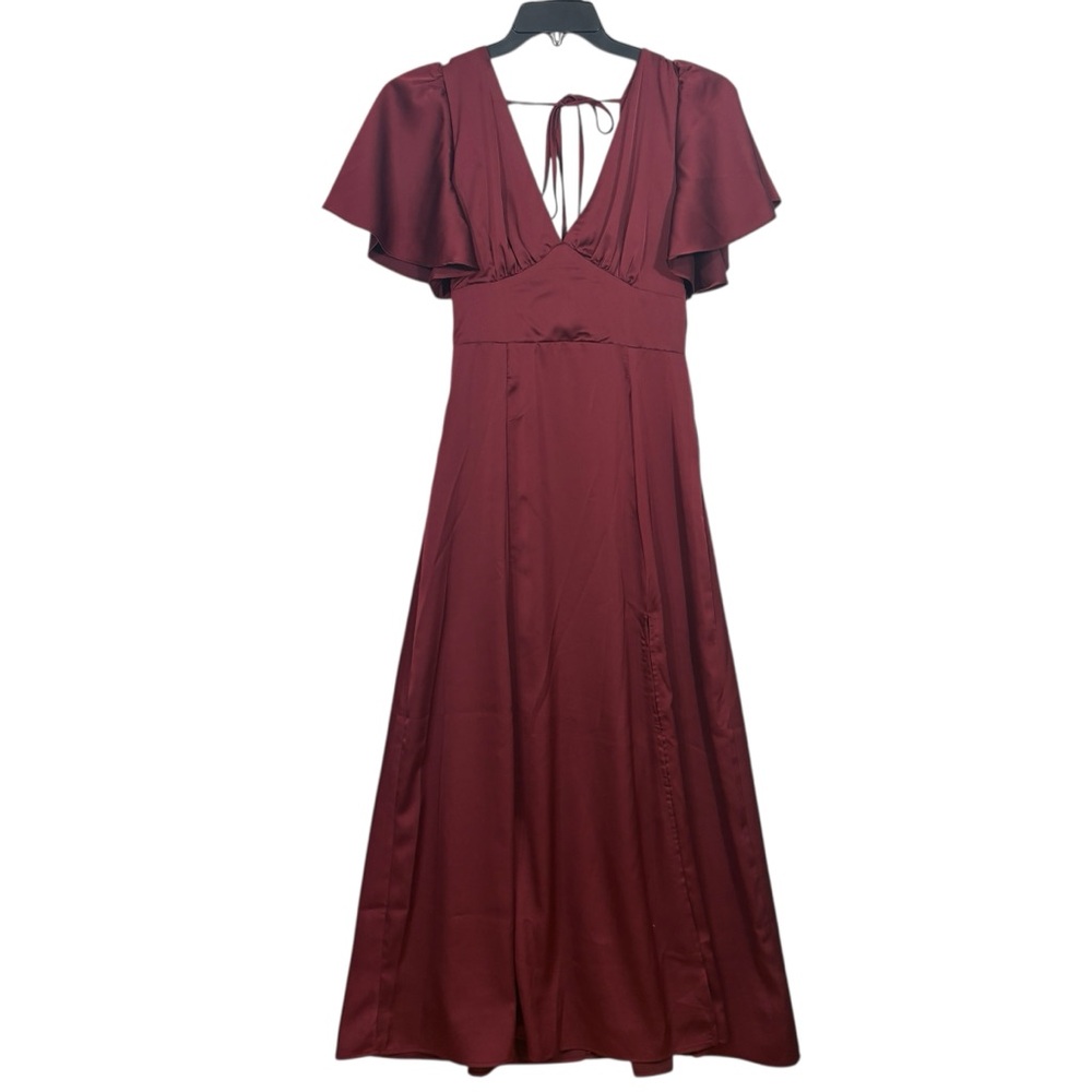PETAL & PUP NWT $109 Wine Red Casper Maxi Dress M - Picture 2 of 9